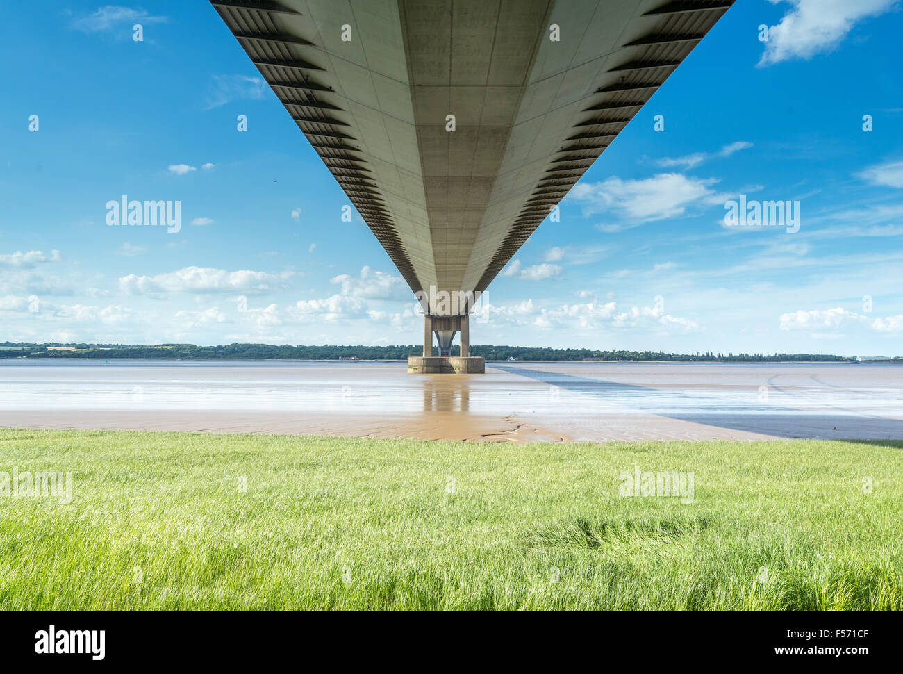 The Humber Suspension Bridge, Hull, United Kingdom. Stock Photo