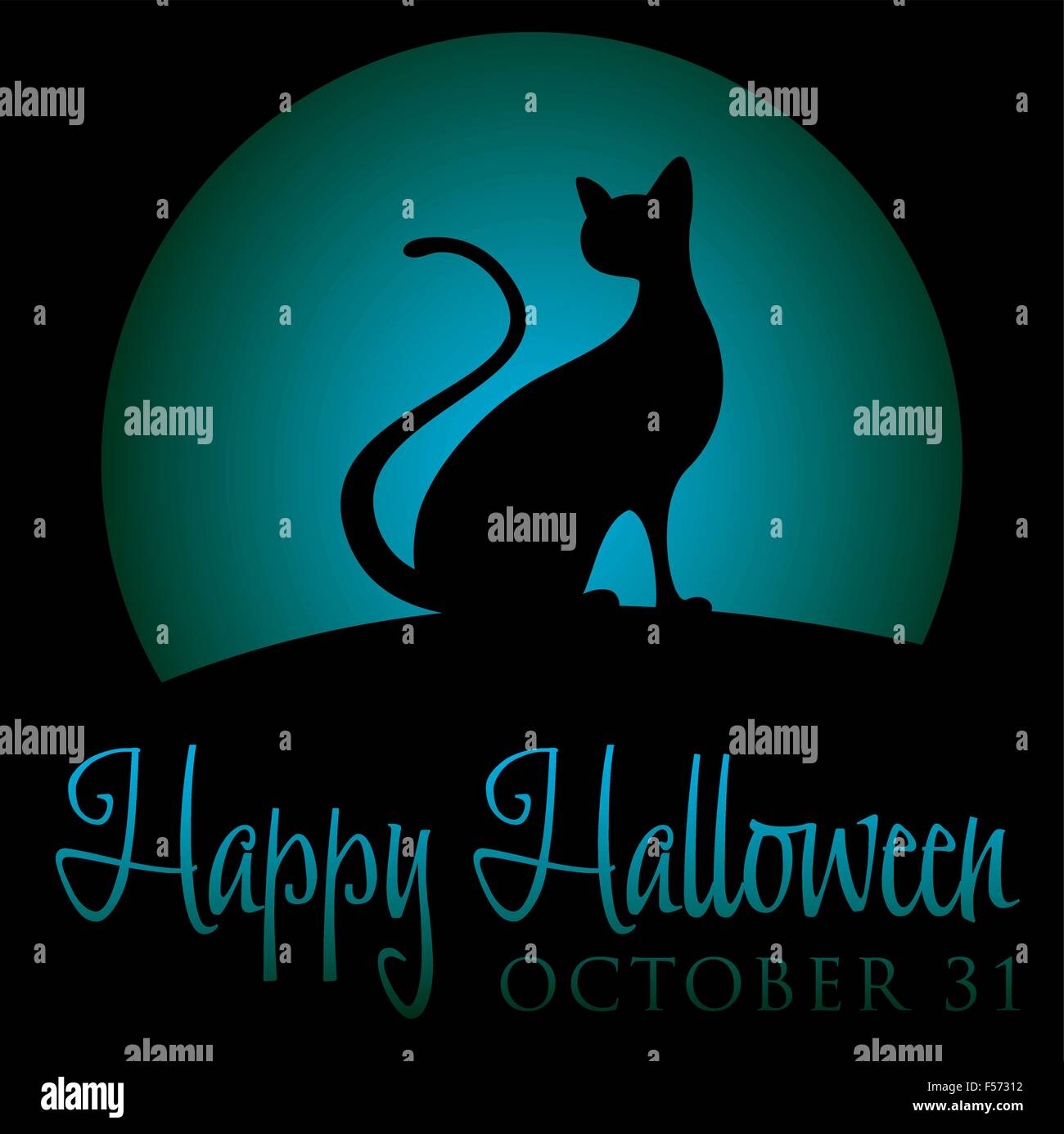 Moon Halloween card in vector format Stock Vector Image & Art Alamy