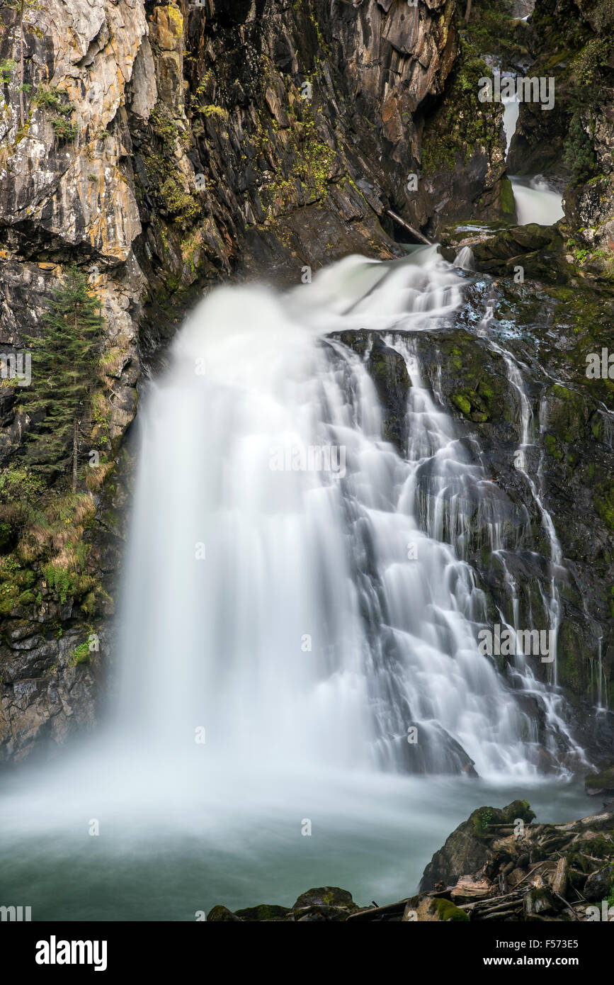 Cascate di Riva or Reinbach waterfall, Sand in Taufers or Campo Tures, Alto Adige - South Tyrol, Italy Stock Photo