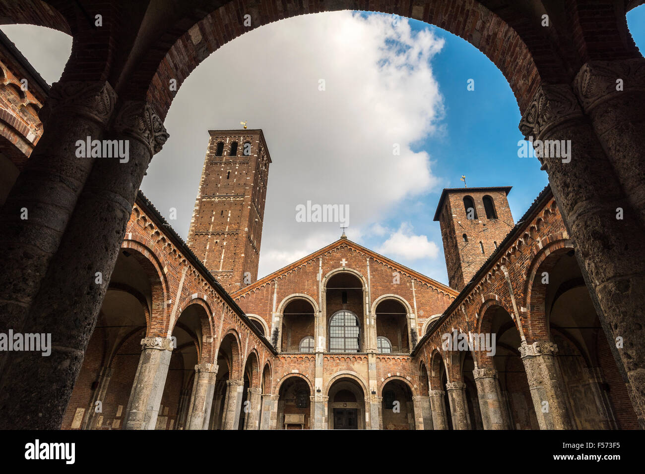 Basilica of Sant'Ambrogio, Milan, Lombardy, Italy Stock Photo