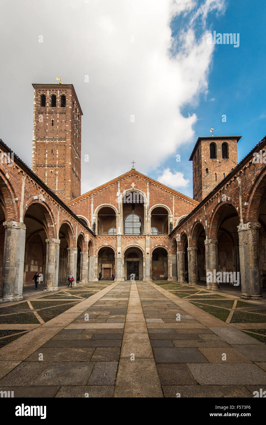 Basilica of Sant'Ambrogio, Milan, Lombardy, Italy Stock Photo