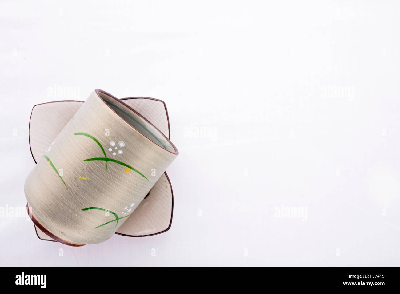 Traditional Japanese cup isolated on white background Stock Photo - Alamy