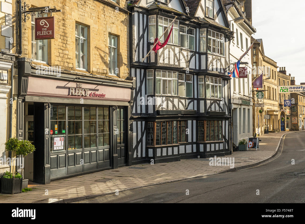 The Fleece Inn in the Market Square Cirencester Gloucestershire Stock Photo