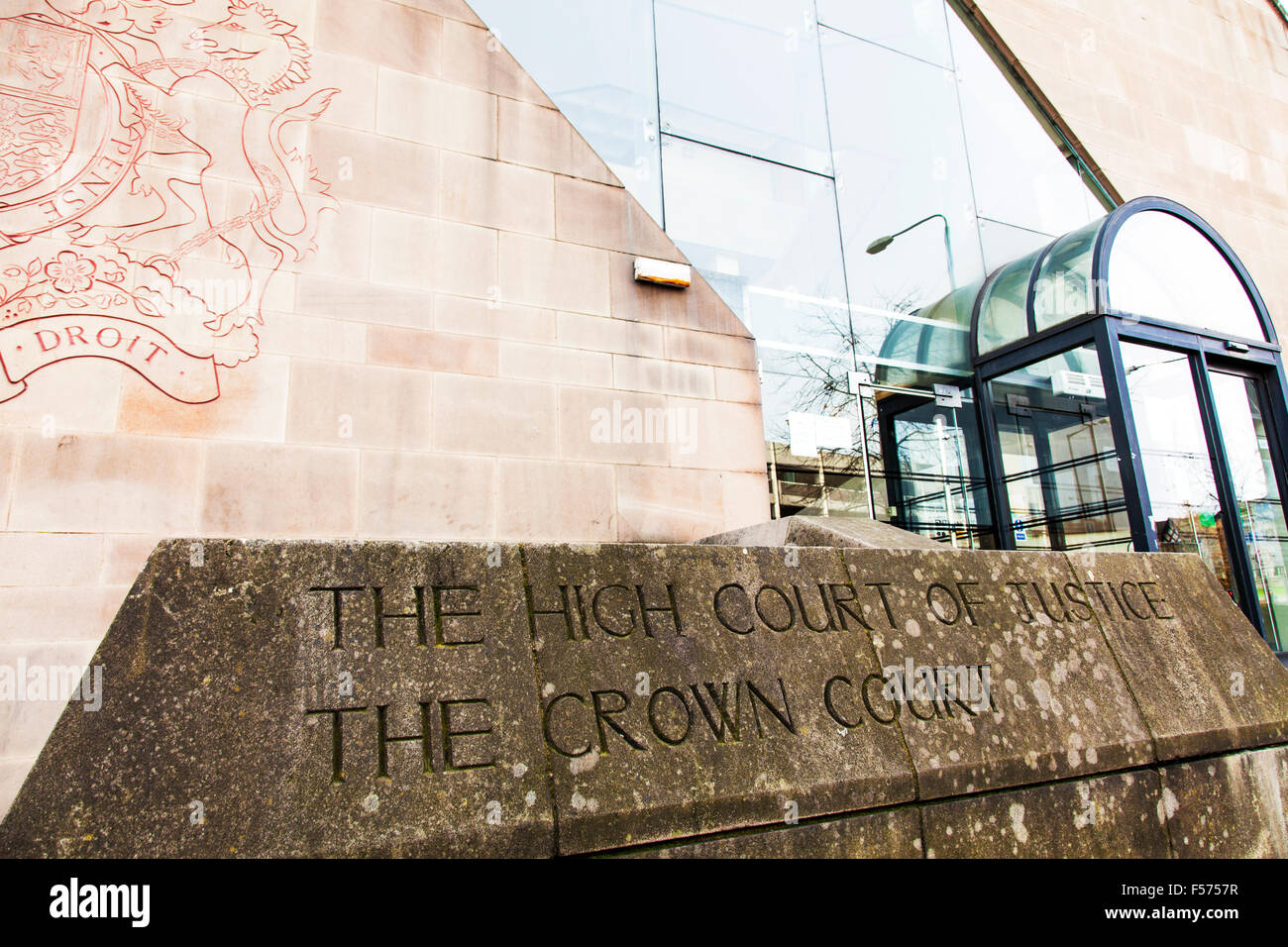 Nottingham crown court county building exterior sign crest Nottingham