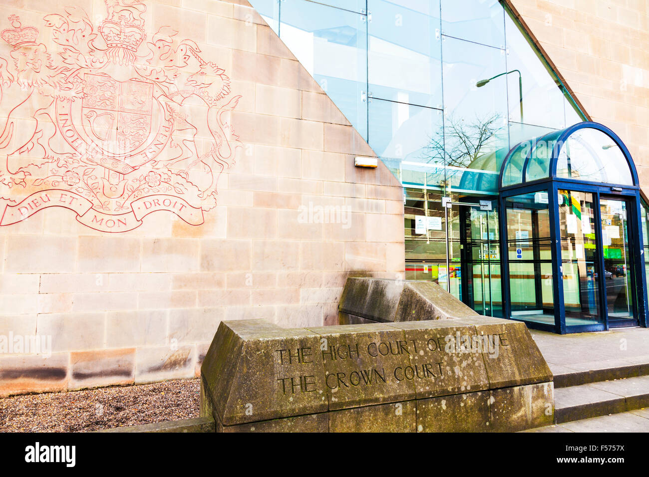Nottingham crown court county building exterior sign crest Nottingham