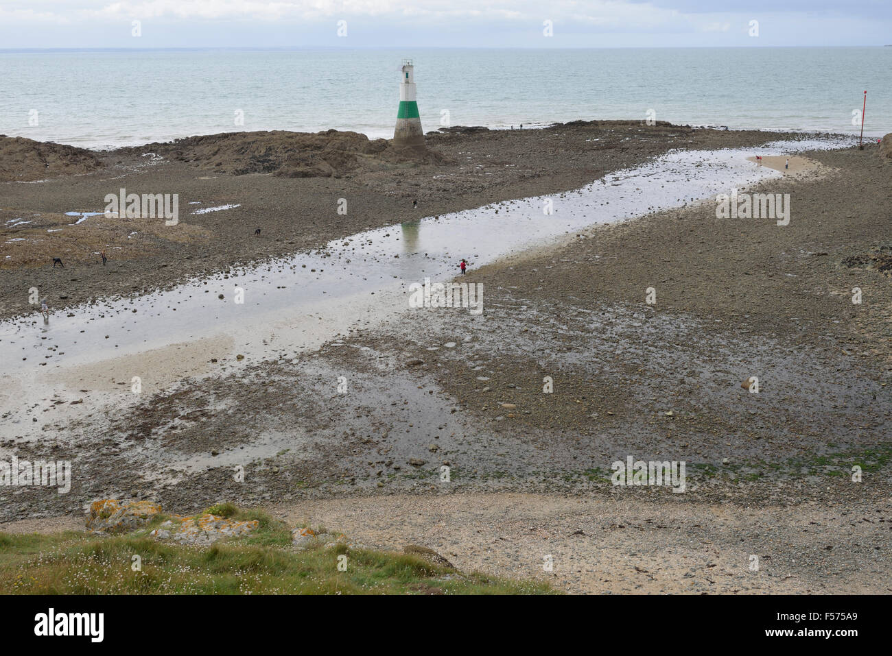 Low tide at the entrance to Dahouet, Brittany, France EU Stock Photo
