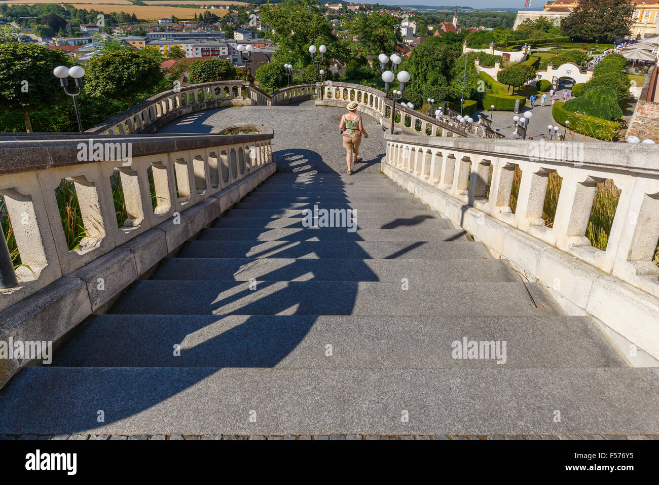 The stairway entrance to the Benedictine Melk Abbey, Lower Austria, Europe. Stock Photo