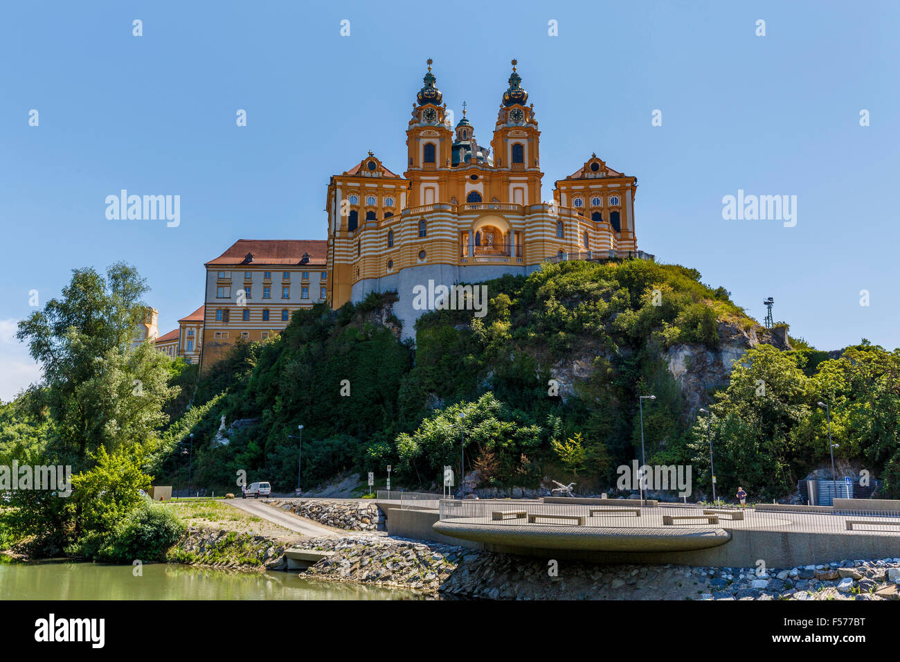 Melk Abbey, a Benedictine abbey above the town of Melk, Lower Austria, Austria. Stock Photo