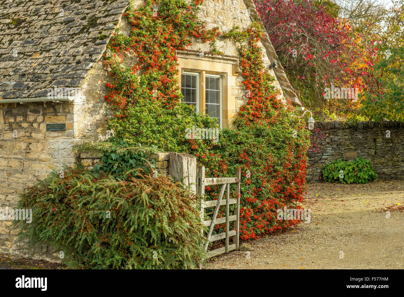 Autumn at Lower Slaughter in the Cotswolds Stock Photo