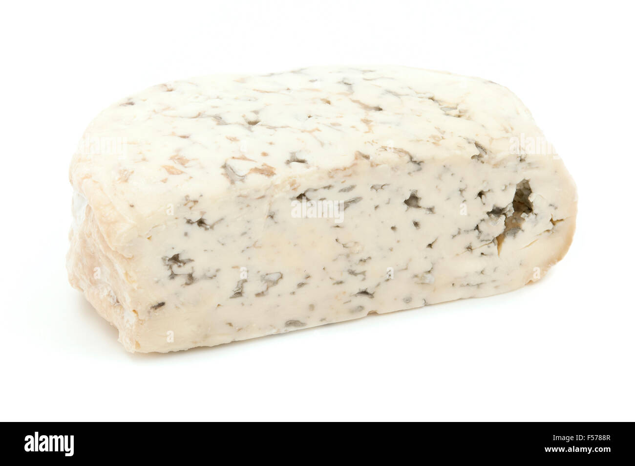 Fourme d'Ambert on a white background Stock Photo