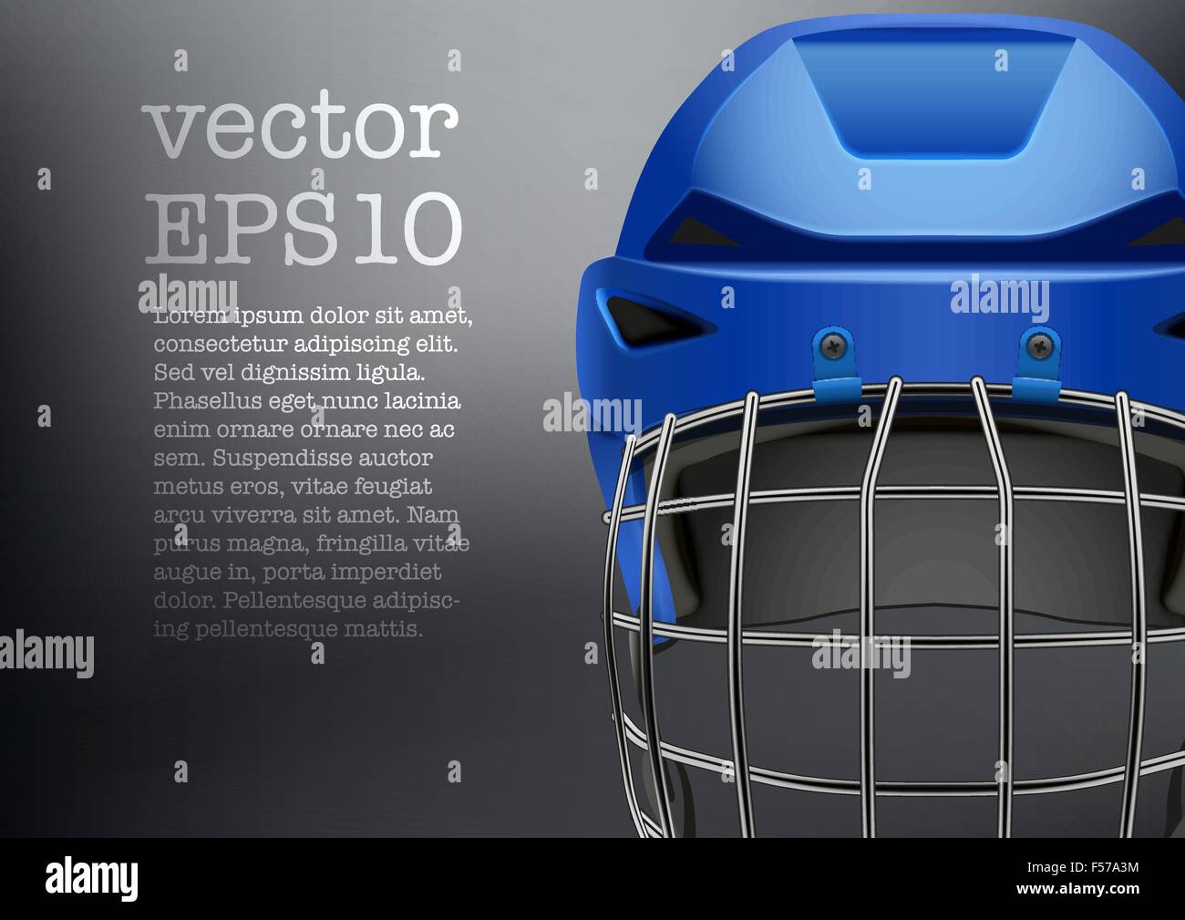 Background of Classic blue Ice Hockey Helmet. Vector Stock Vector Image
