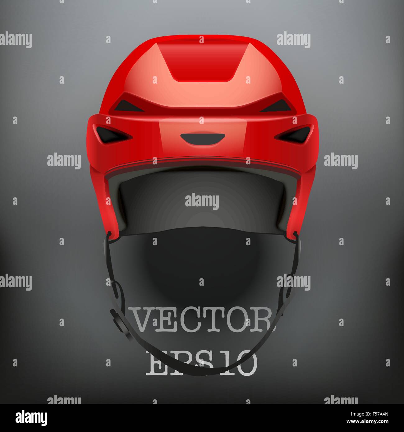 Background of Classic red Ice Hockey Helmet. Vector Stock Vector Image