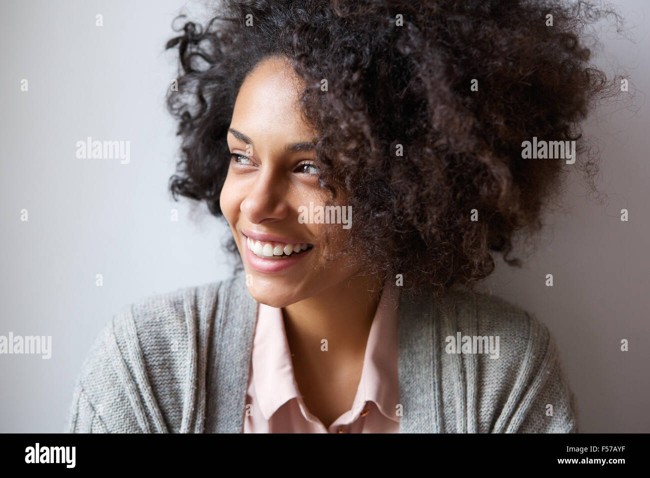 Portrait laughing woman black hair hi-res stock photography and images ...