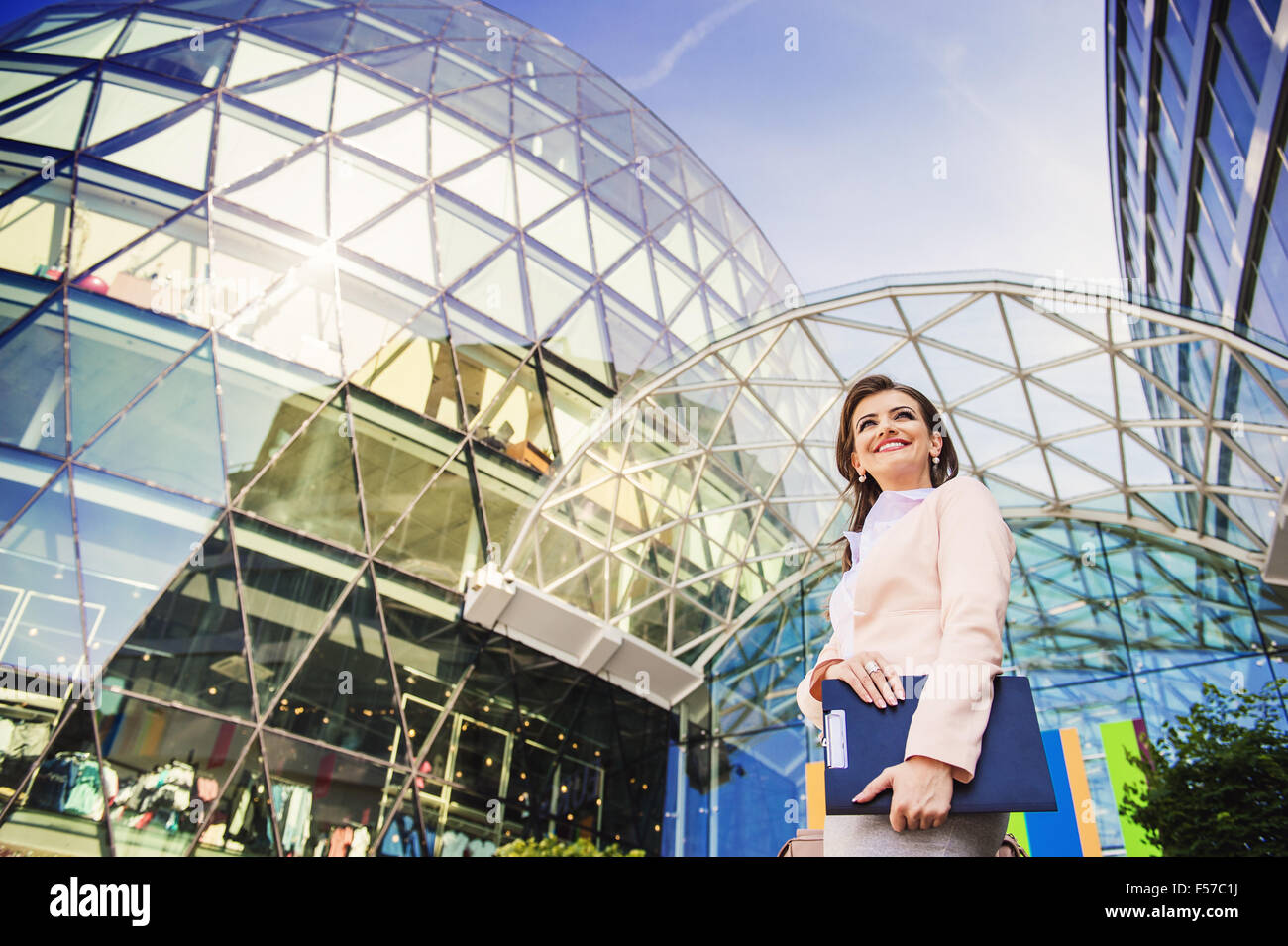 Beautiful young business woman Stock Photo - Alamy