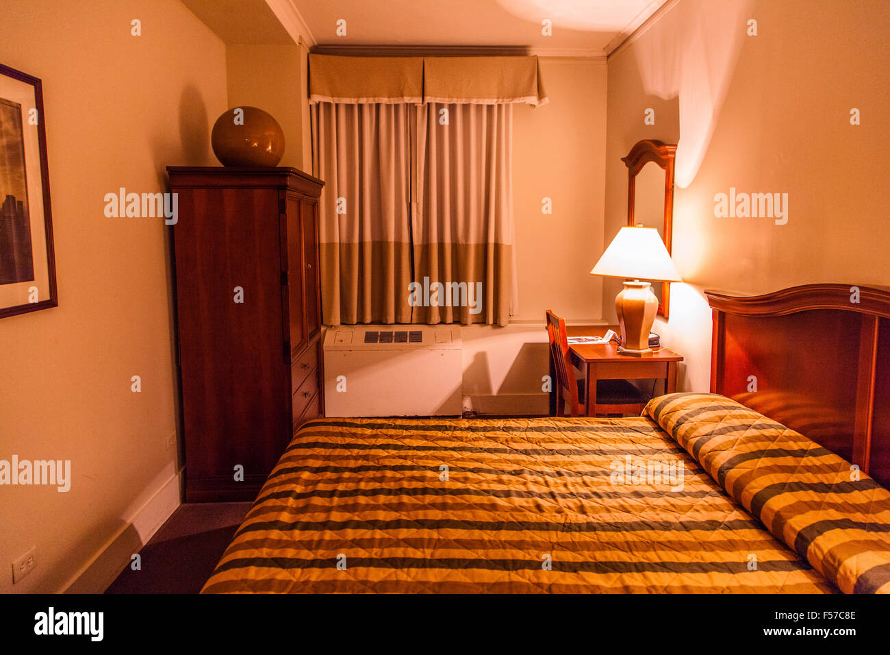 Double bedroom, Hotel Pennsylvania, 7th Avenue , new York city, United states of America. Stock Photo