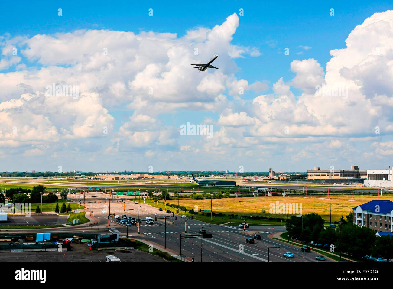Minneapolis-St.Paul International airport and surrounding hotels in Minnesota Stock Photo