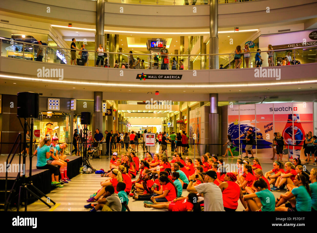 Inside the biggest shopping mall in America - Mall of America in Minneapolis MN Stock Photo