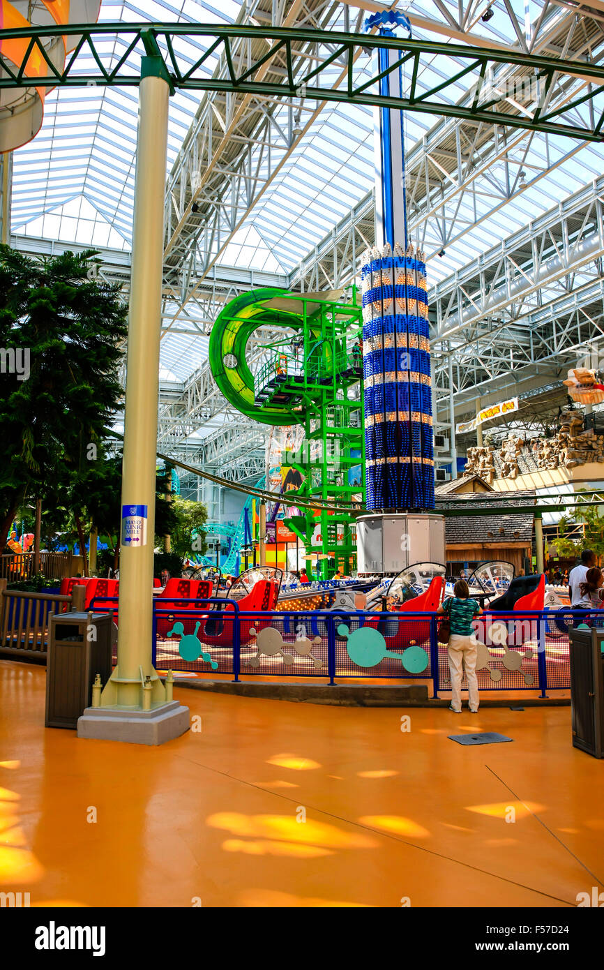 People enjoying themselves at the indoor Mall of America Amusement park