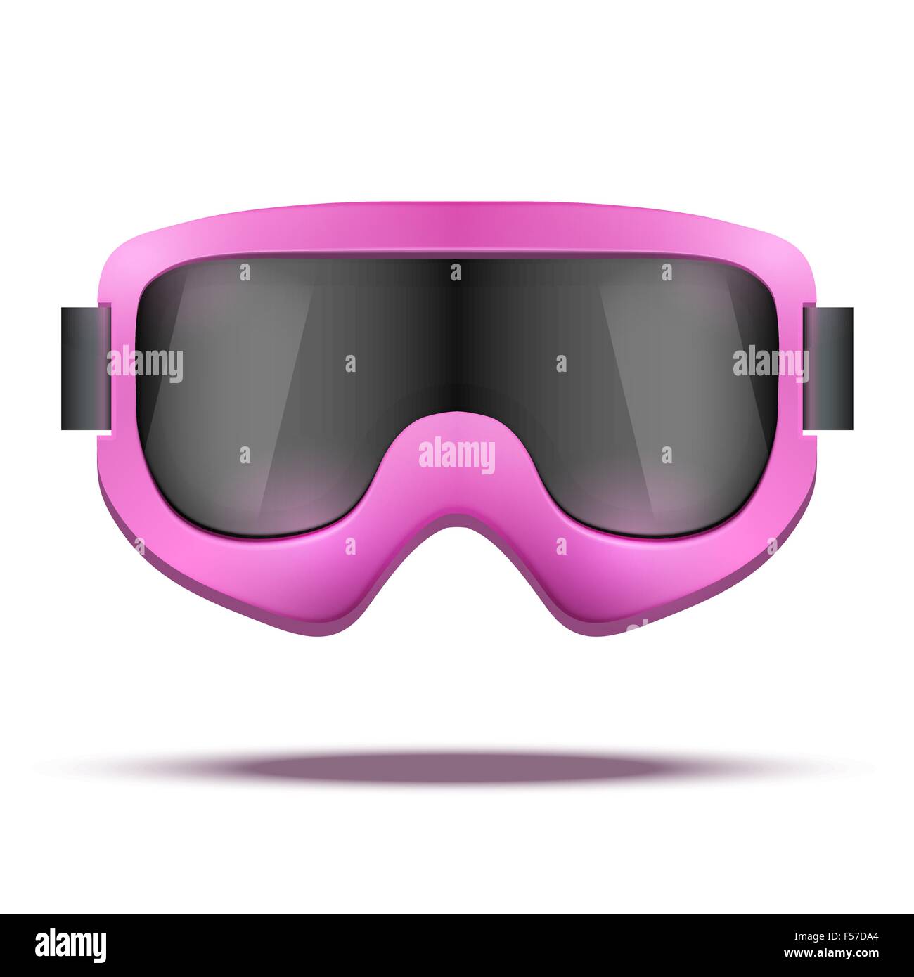 Classic vintage old school pink snowboard ski goggles with black glass