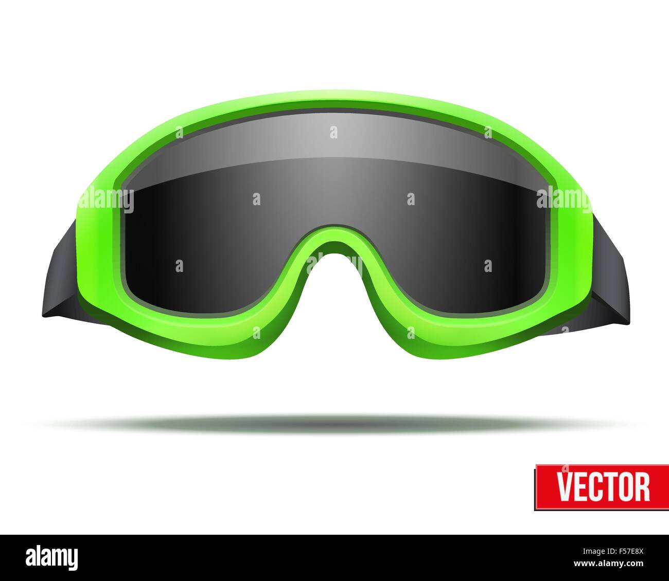 Classic green snowboard ski goggles with black glass. Vector Stock Vector Image & Art Alamy