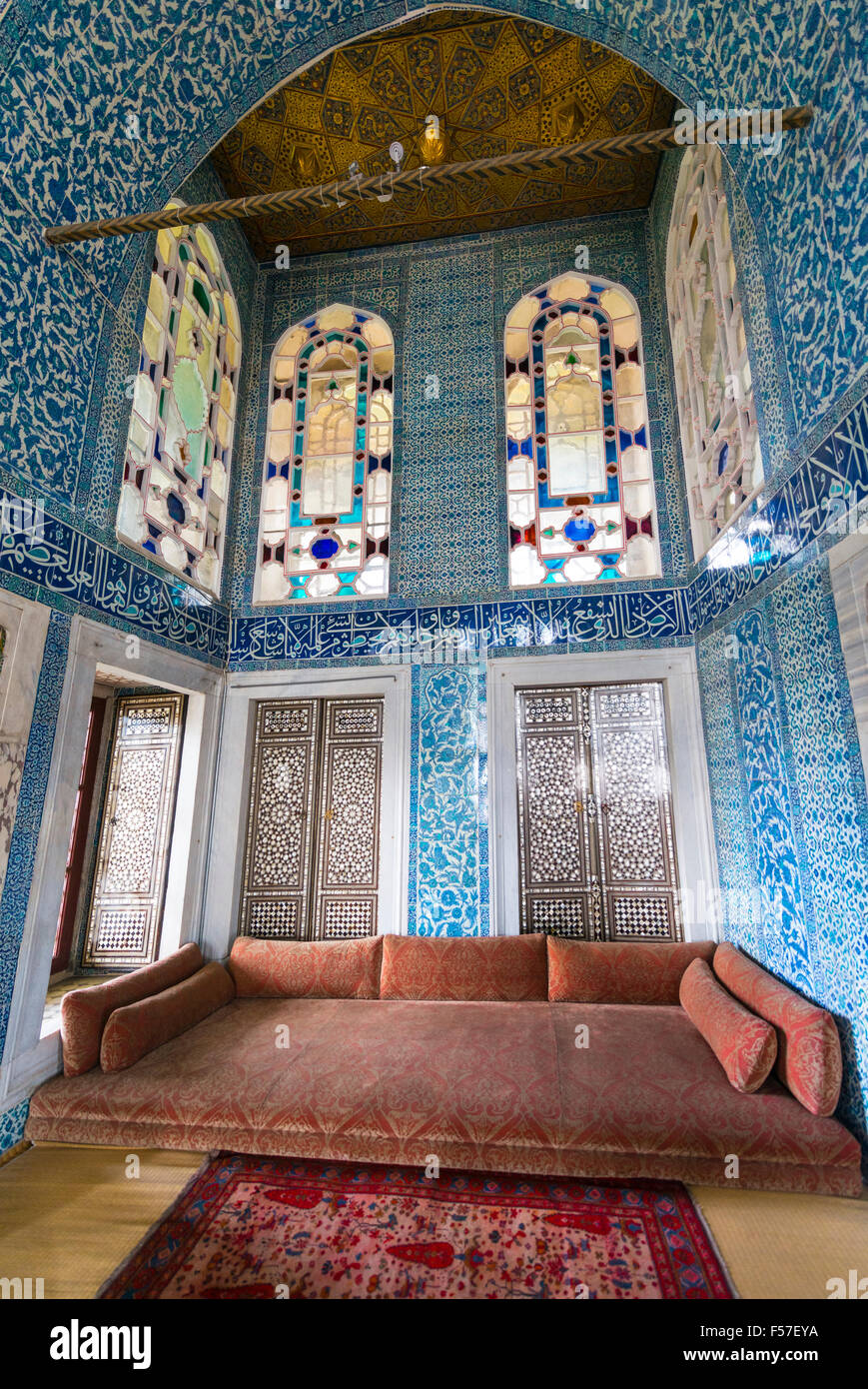 Sofa in the Topkapi Palace, Istanbul, Turkey Stock Photo