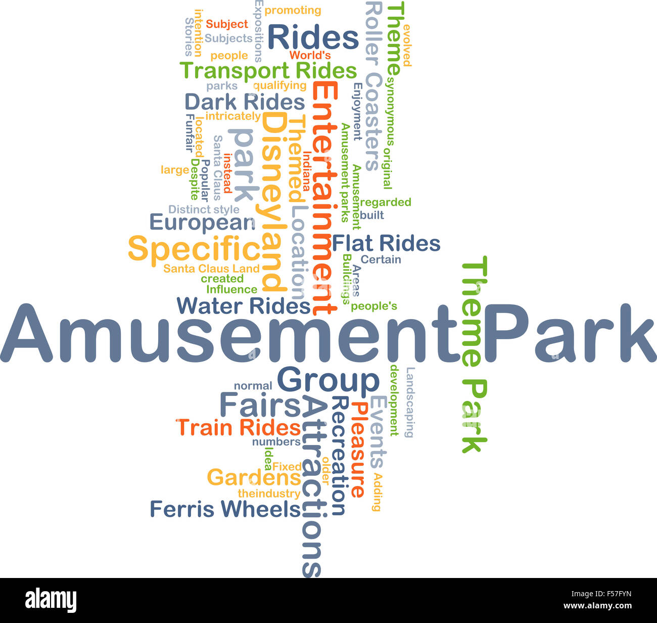 Background concept wordcloud illustration of amusement park Stock Photo