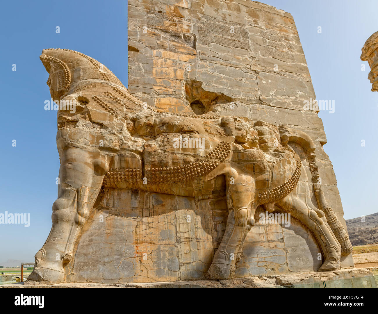 Persepolis Lamassu statues Stock Photo