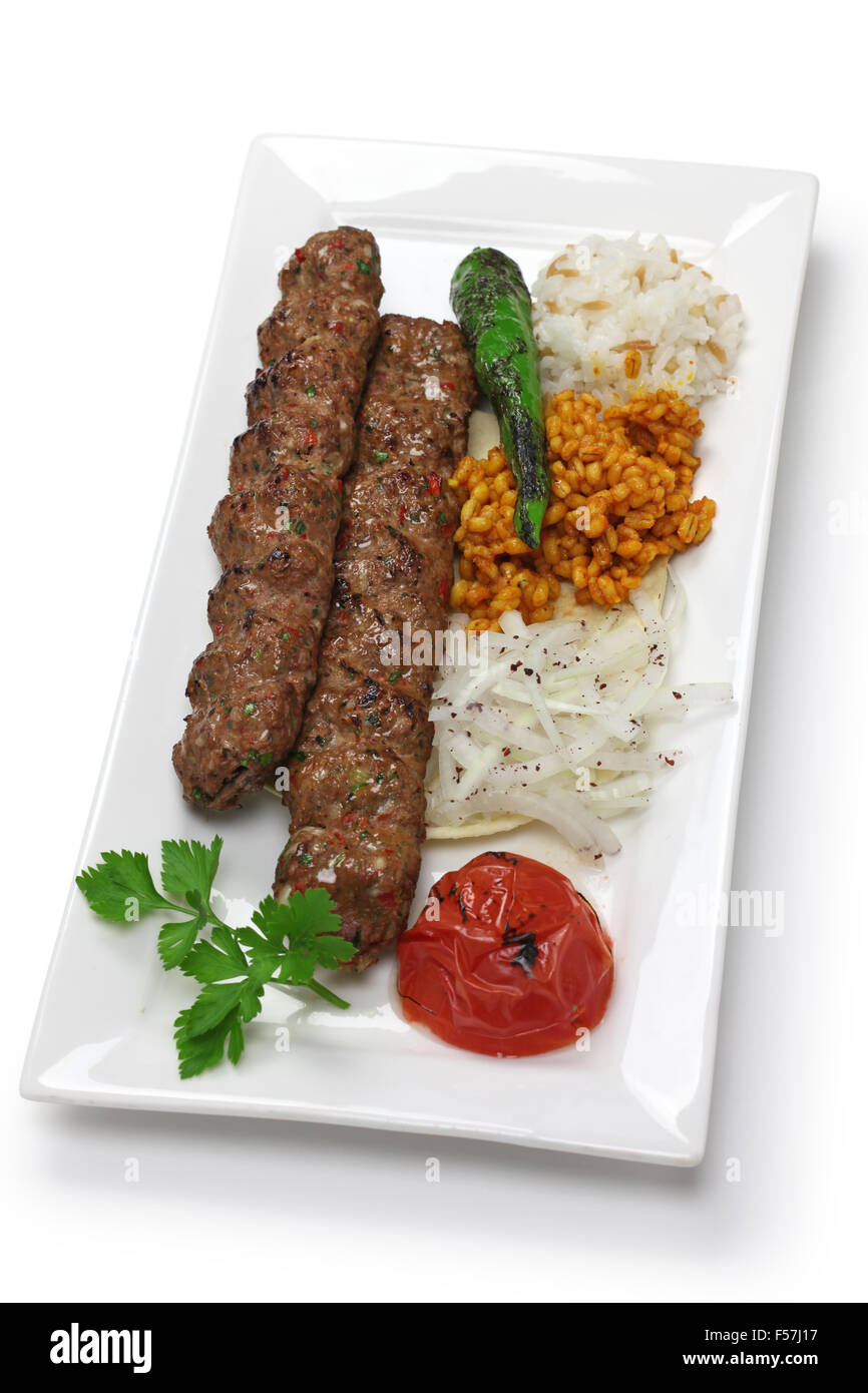 adana kebab, minced meat kebab, turkish food Stock Photo Alamy