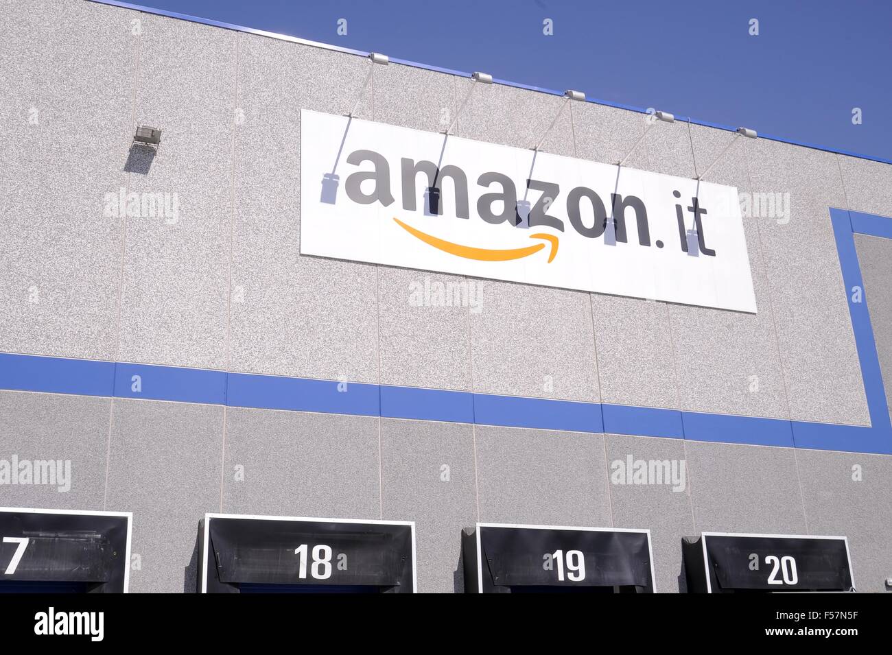 Amazon distribution center in Castelsangiovanni (Piacenza, Italy Stock