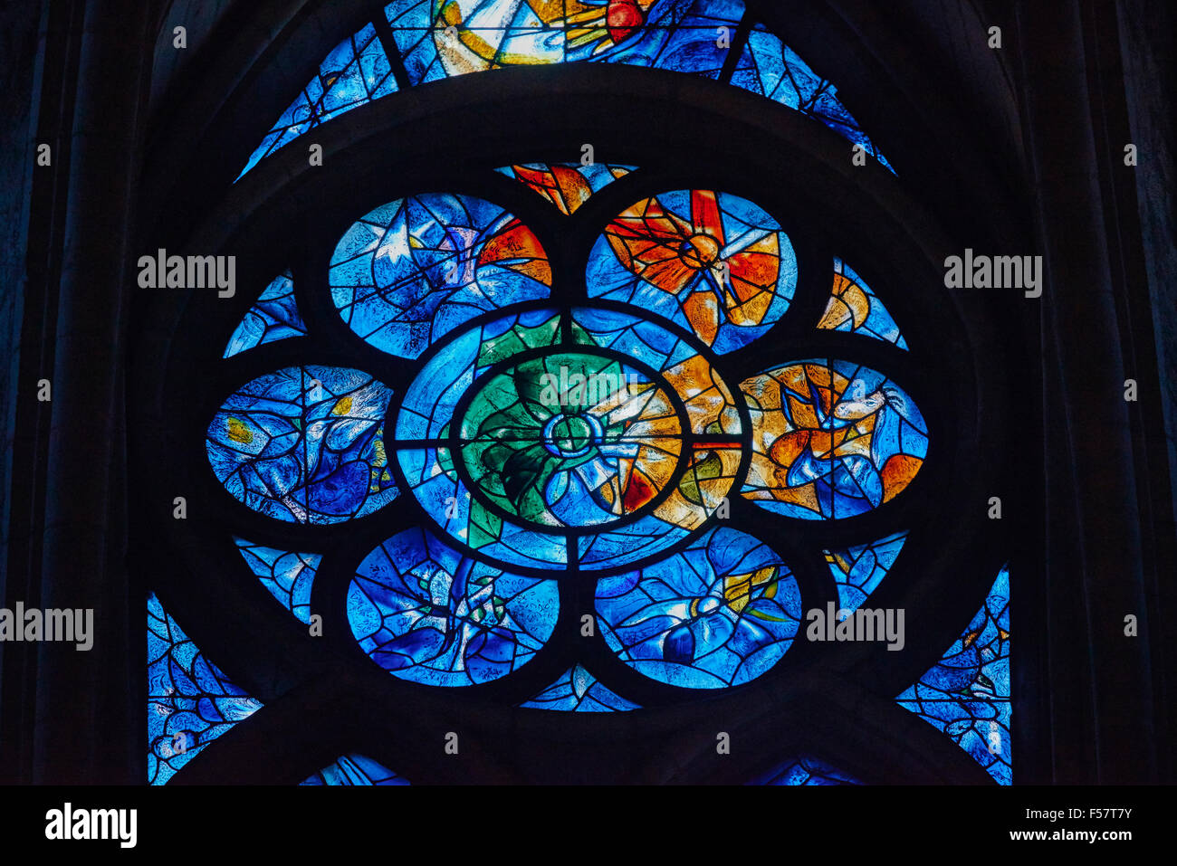 Reims cathedral stained glass marc chagall hires stock photography and