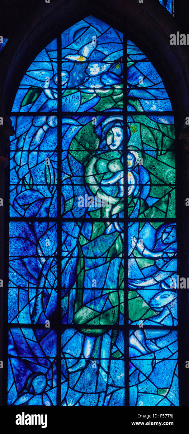 Reims cathedral stained glass marc chagall hires stock photography and