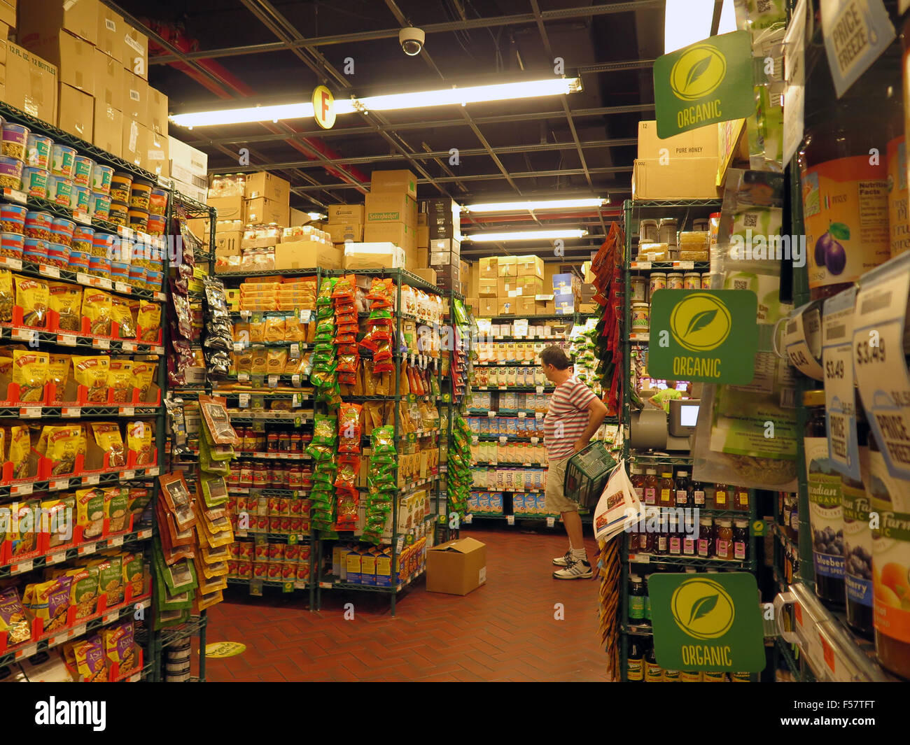Interior of grocery store in midtown Manhattan, New York City. Stock Photo