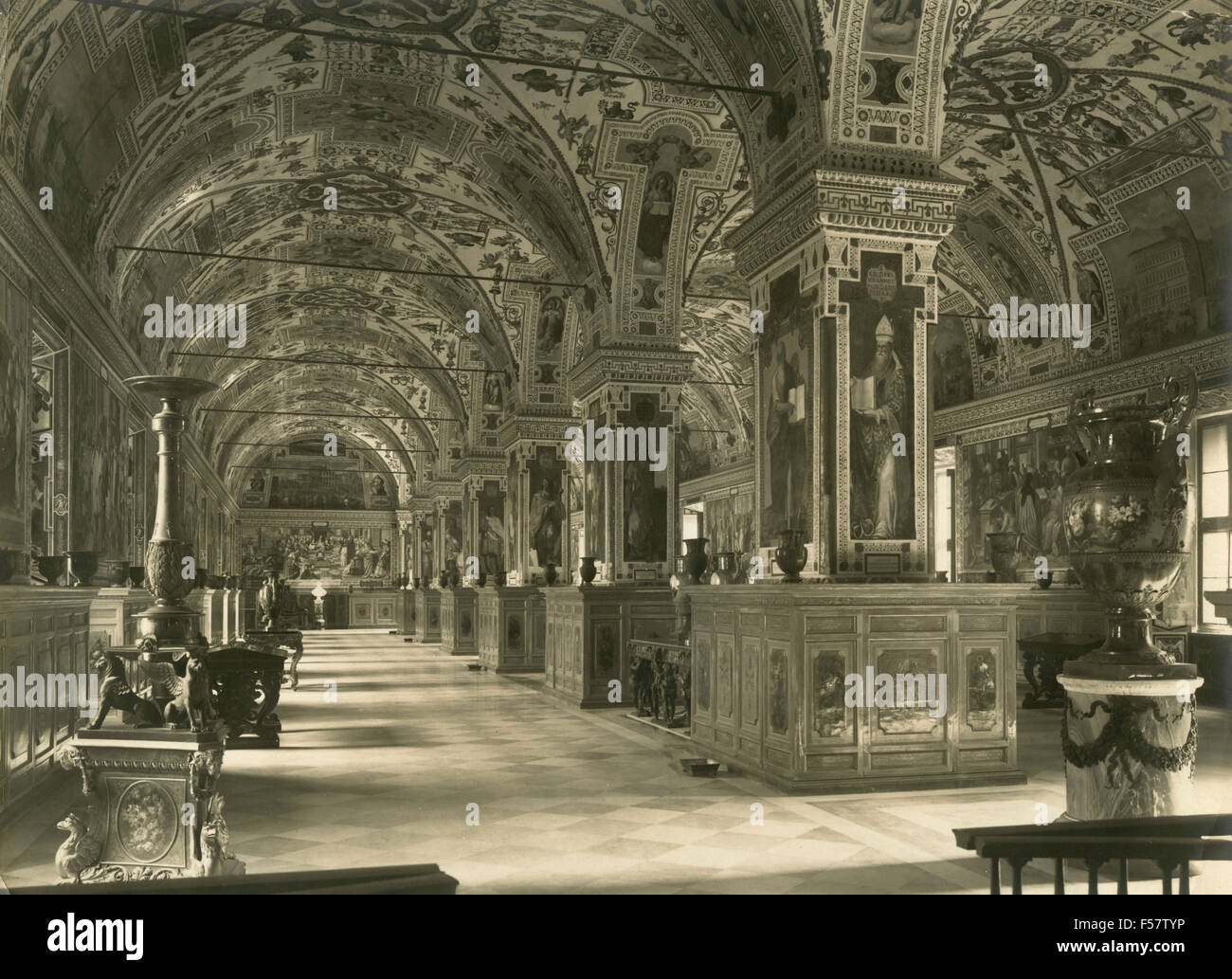 Vatican Library, The room, Rome, Italy Stock Photo