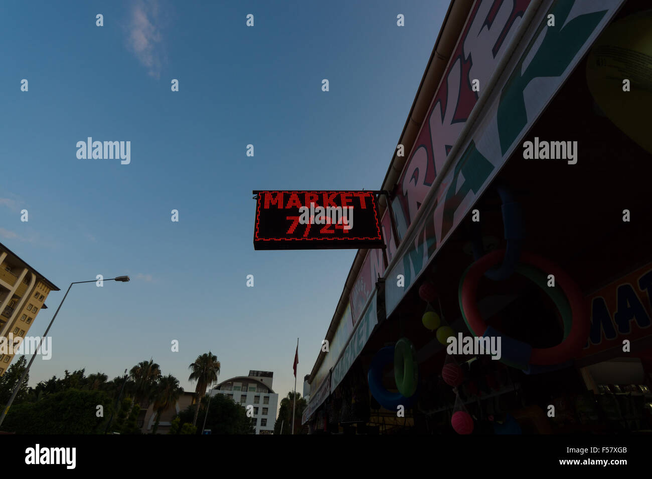 Outdoor advertising Market 24/7 Stock Photo Alamy