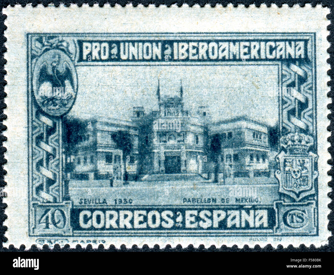 Postage stamp printed in Spain, dedicated to the SpanishAmerican Union