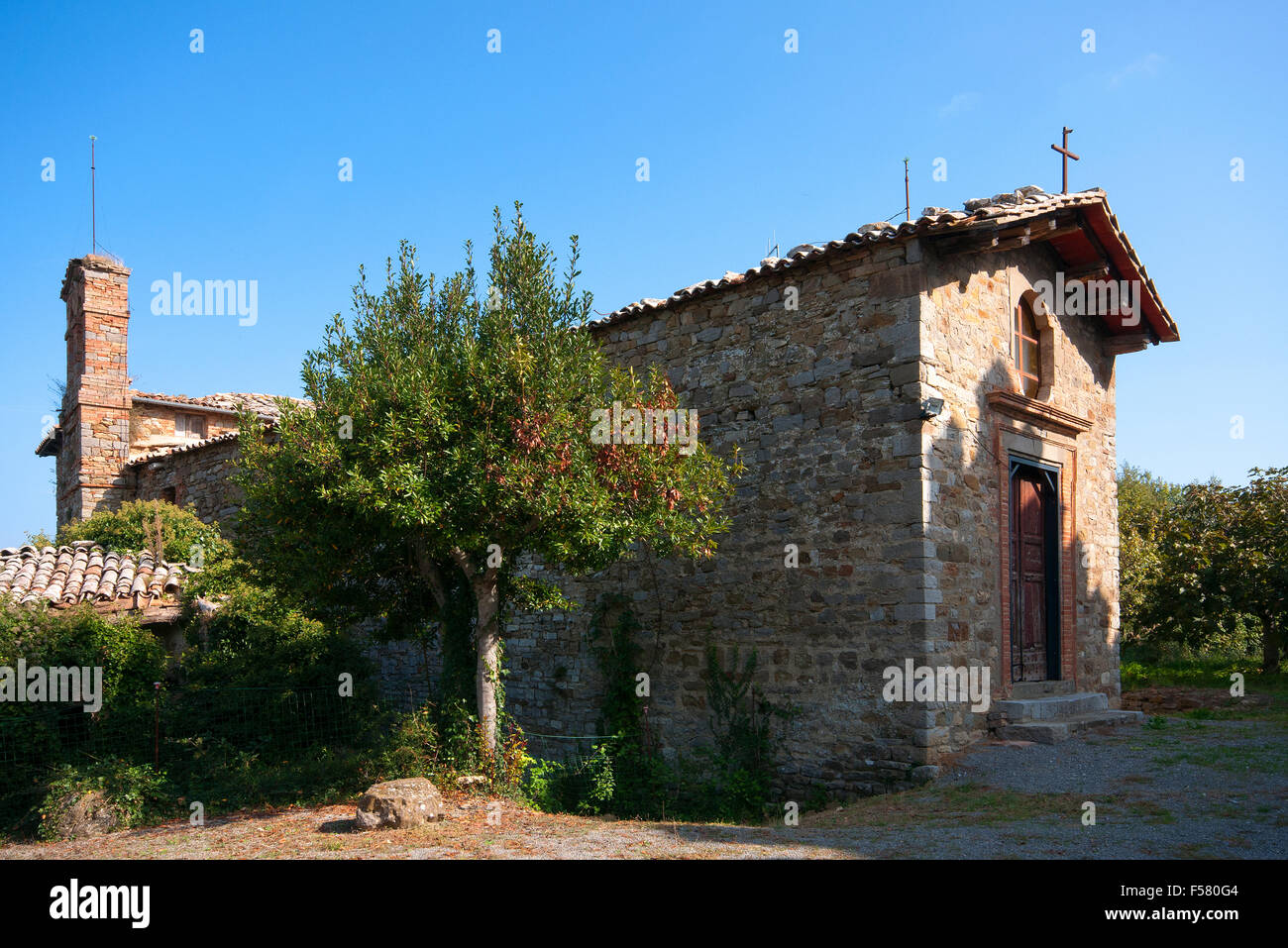 San Fortunato church, ancient village of Cibottola, near Pietrafitta, Umbria, Italy Stock Photo