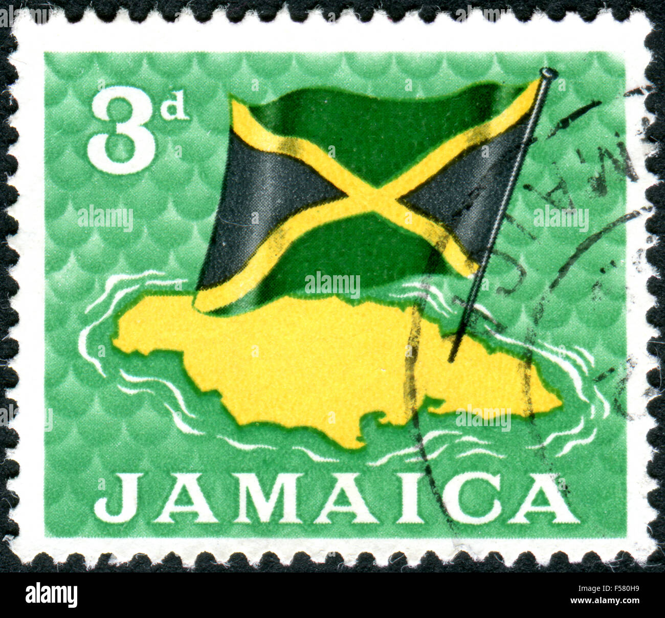 JAMAICA CIRCA 1964 Postage stamp printed in Jamaica, shows Map and