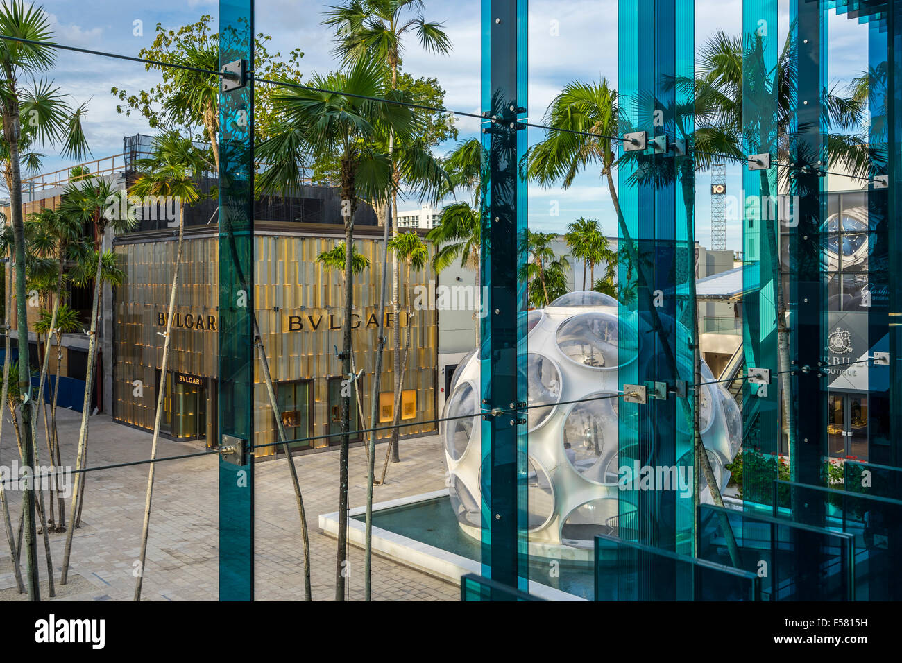 The Palm Court at the Miami Design District Editorial Photography