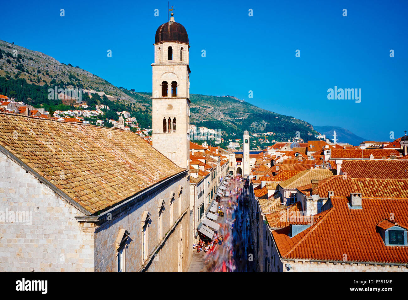 Croatia, Dalmatia, Dubrovnik, historical centre, Unesco World Heritage site, old town, main street Placa Stradum Stock Photo