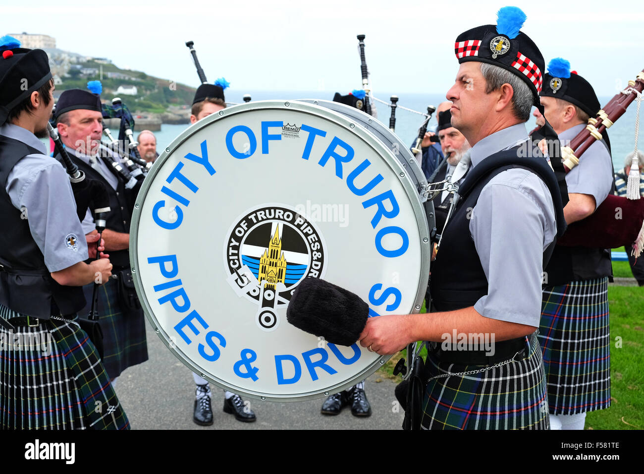 The city of Truro Pipes & Drums band Stock Photo