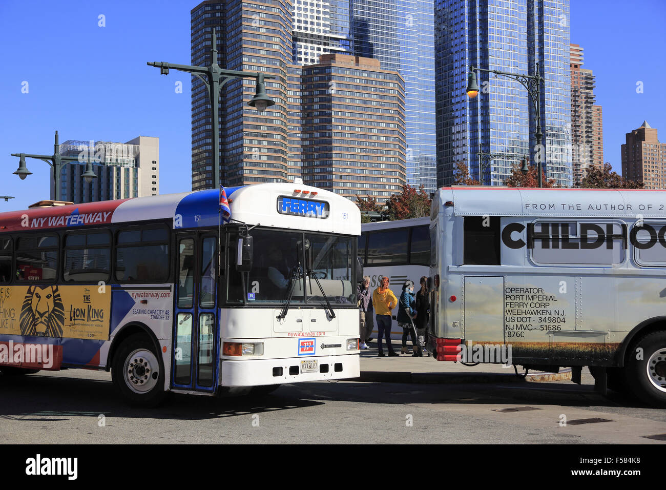The bus service of NY Waterway at West Midtown Ferry Terminal. New York  City, USA Stock Photo - Alamy