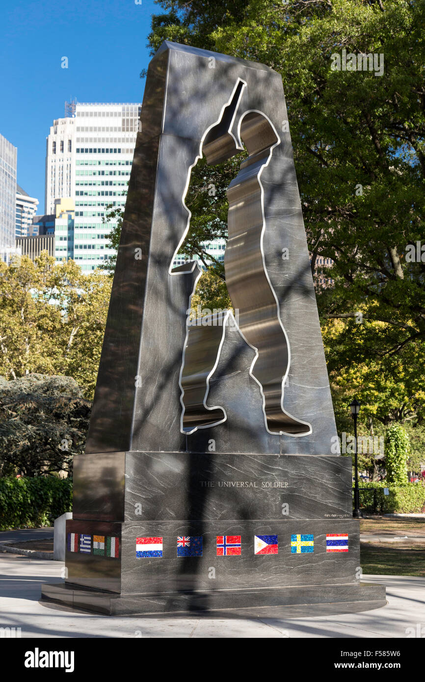 New York Korean War Veterans Memorial, Battery Park, NYC Stock Photo