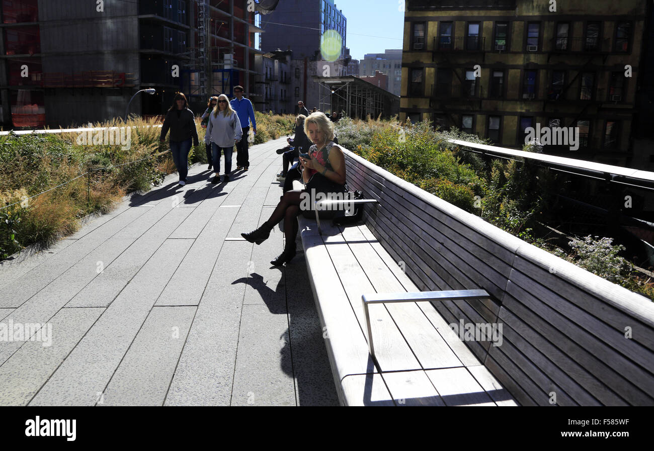 High Line Park a famous tourist attraction constructed on former