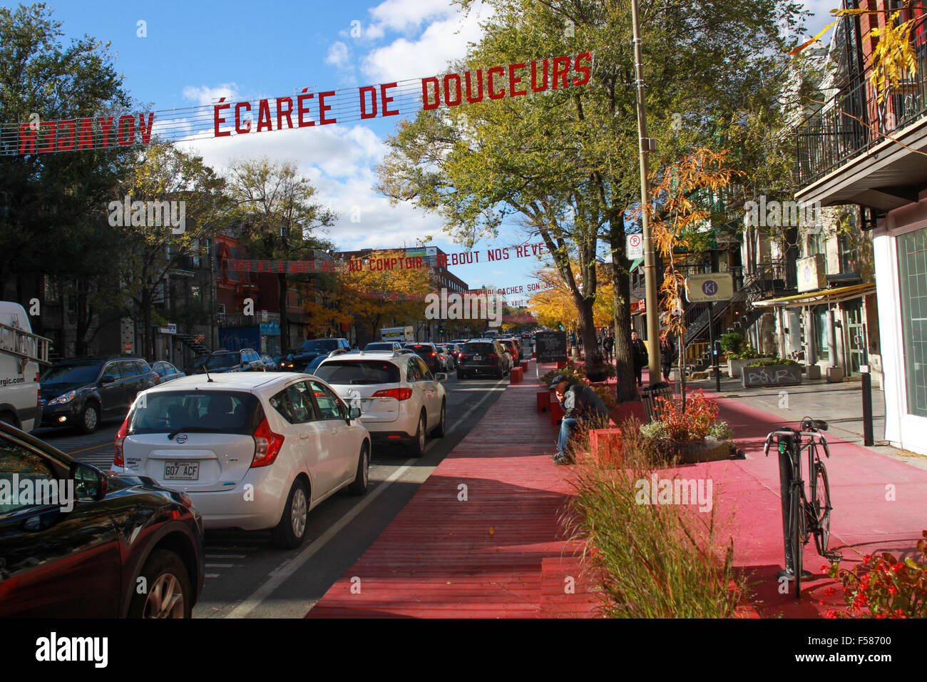 St. Denis Street in Montreal, Quebec Stock Photo Alamy