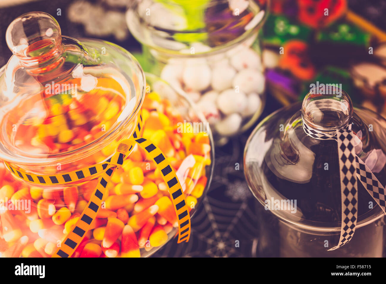 Variety of sweets prepared as Halloween treats Stock Photo Alamy