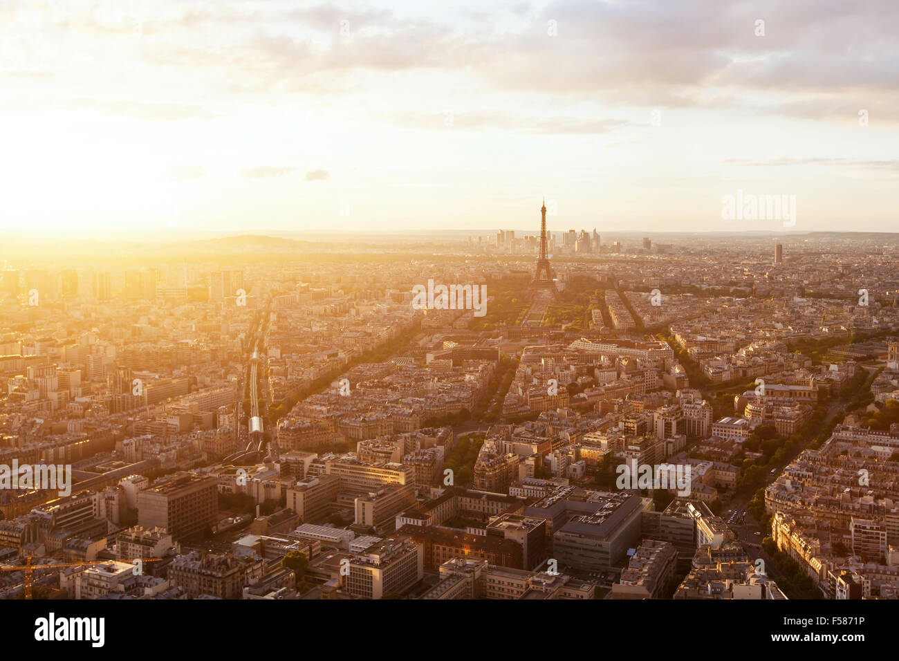 aerial view of Paris, France Stock Photo