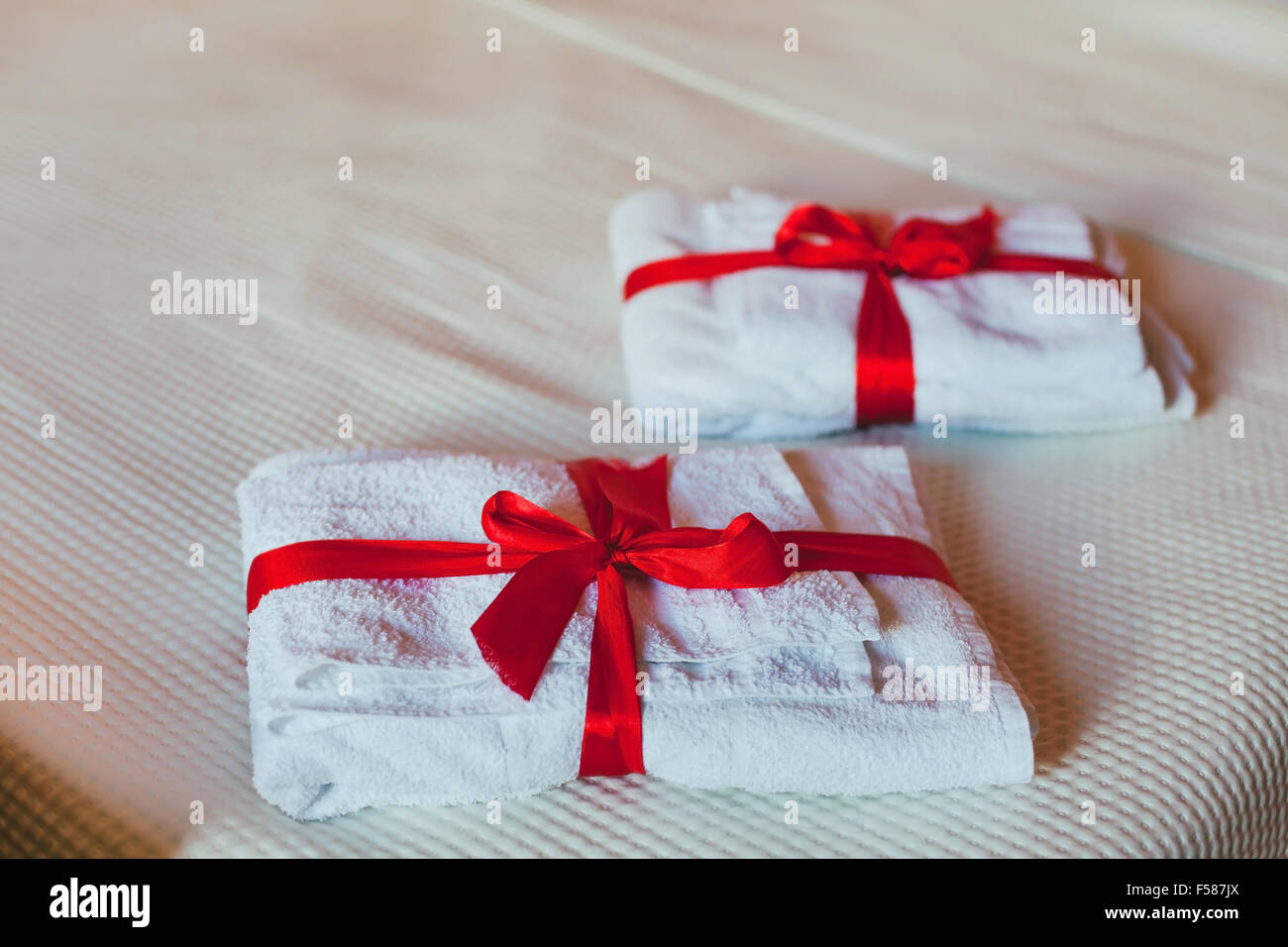 towels in the hotel Stock Photo