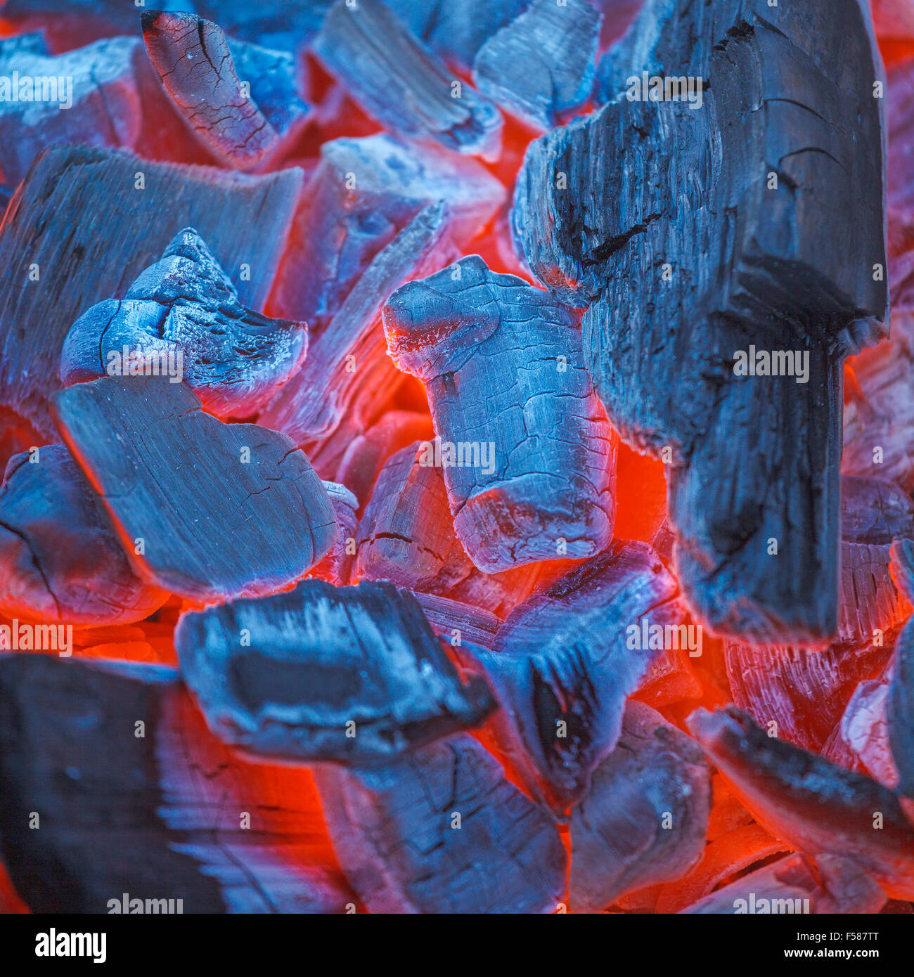 Barbecue Charcoals with Red Glow Stock Photo Alamy
