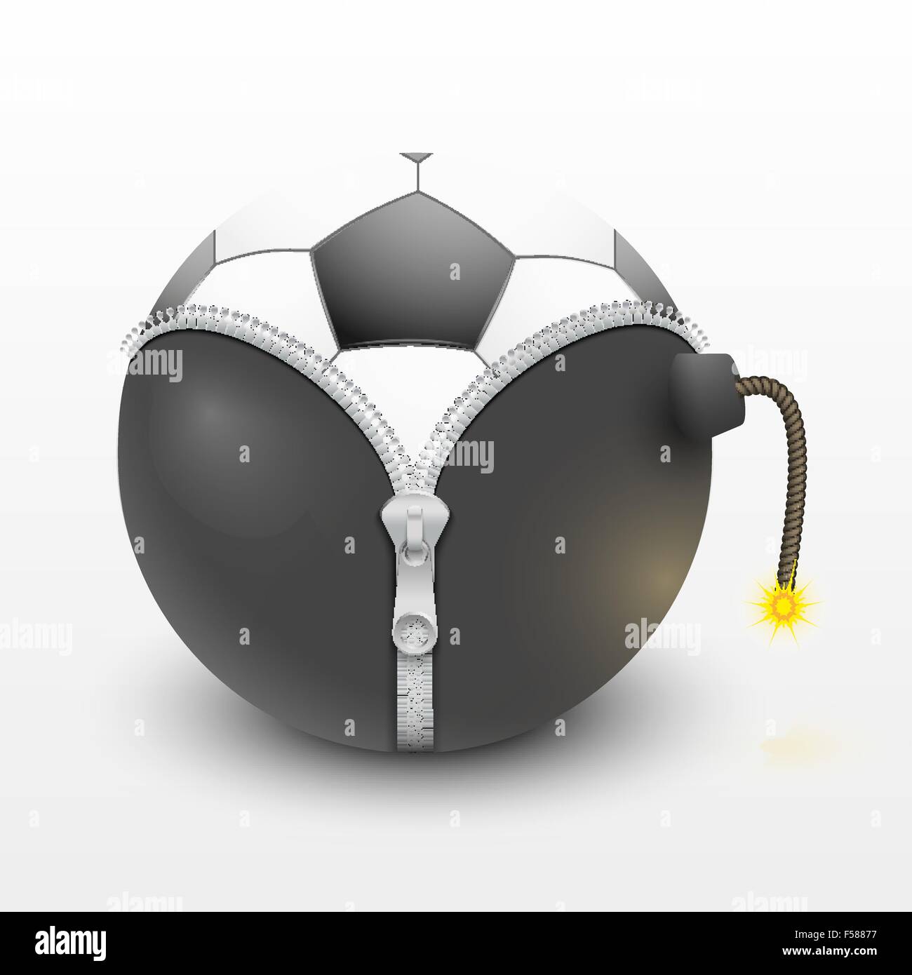soccer ball inside a burning bomb vector Stock Vector Image & Art - Alamy