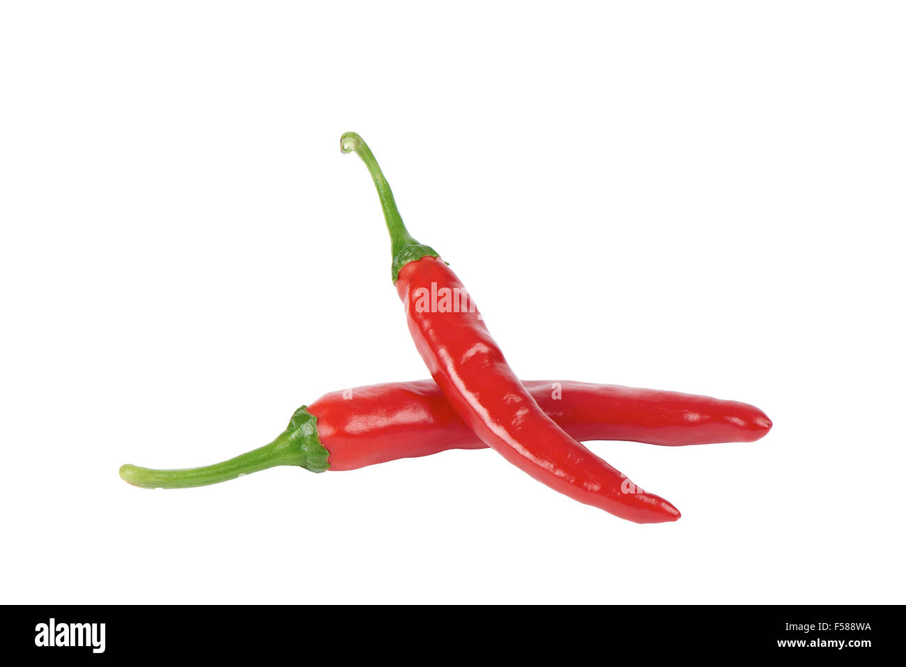 Korean red chili peppers, isolated on white Stock Photo